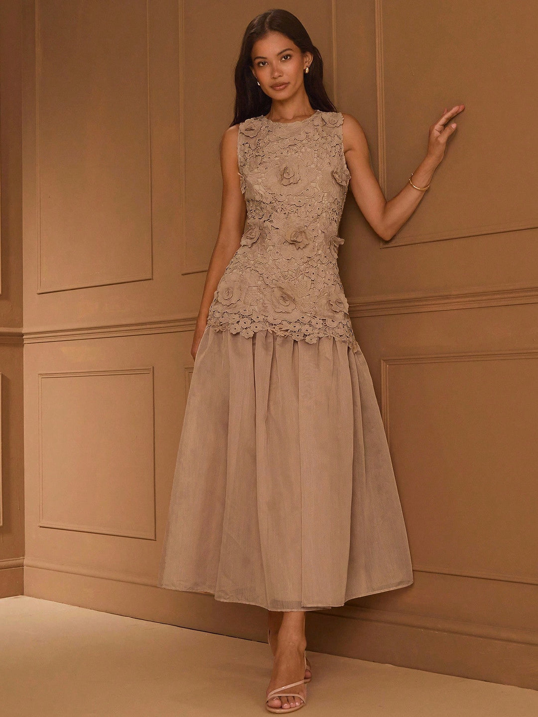 SHEIN maxi ruha, barna