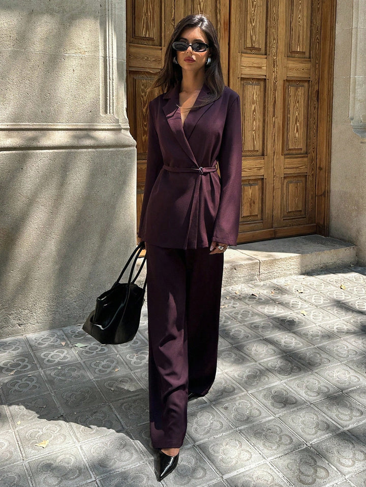 Costum SHEIN, vișiniu