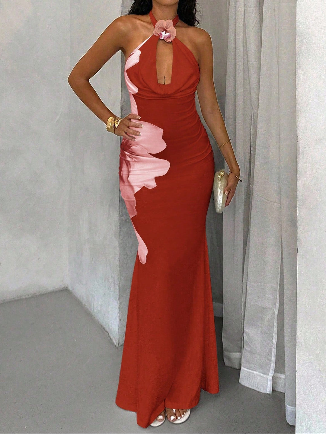 Rochie maxi SHEIN, cărămiziu