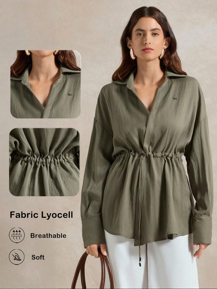 SHEIN hétköznapi blúz, khaki
