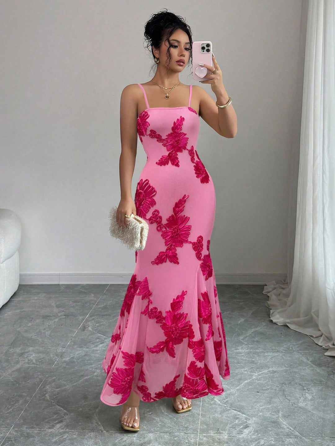 Rochie maxi SHEIN, roz
