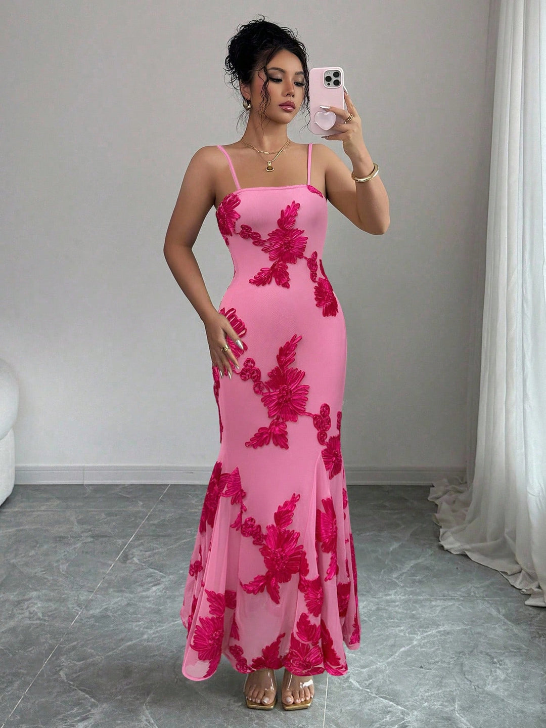 Rochie maxi SHEIN, roz