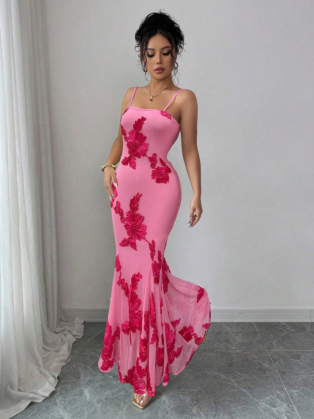 Rochie maxi SHEIN, roz