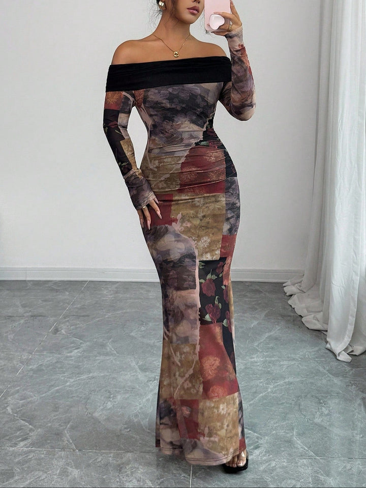 Rochie maxi SHEIN, mix culori