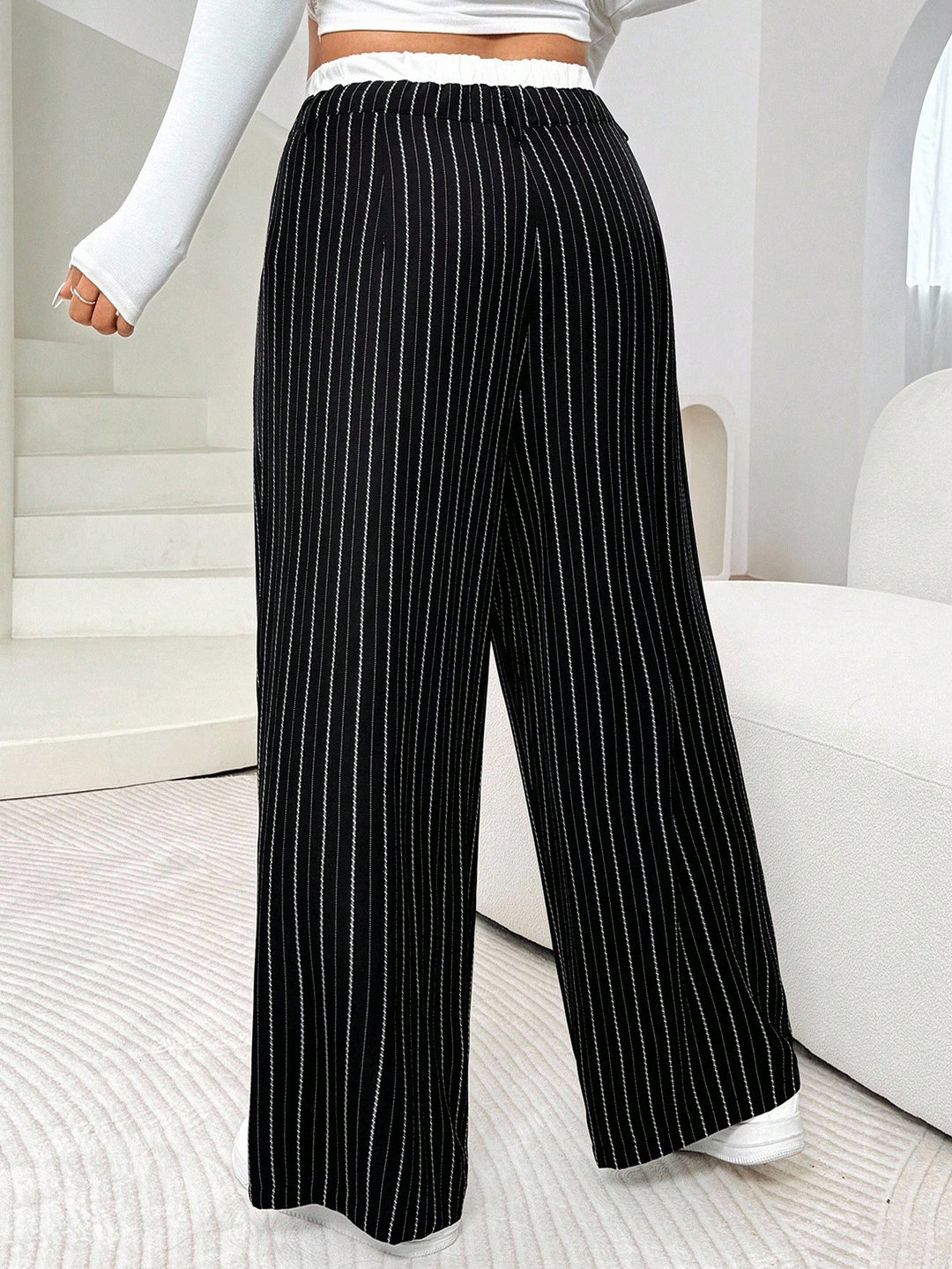 Pantalon de costum SHEIN, negru