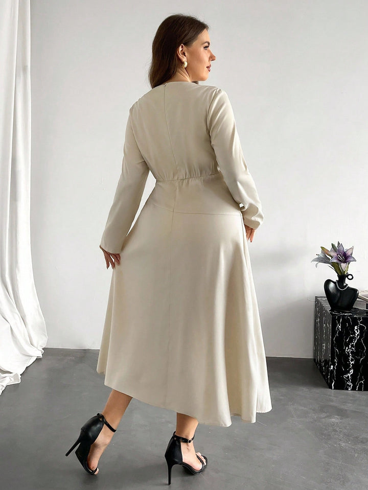 Rochie midi Shein Curve+, bej