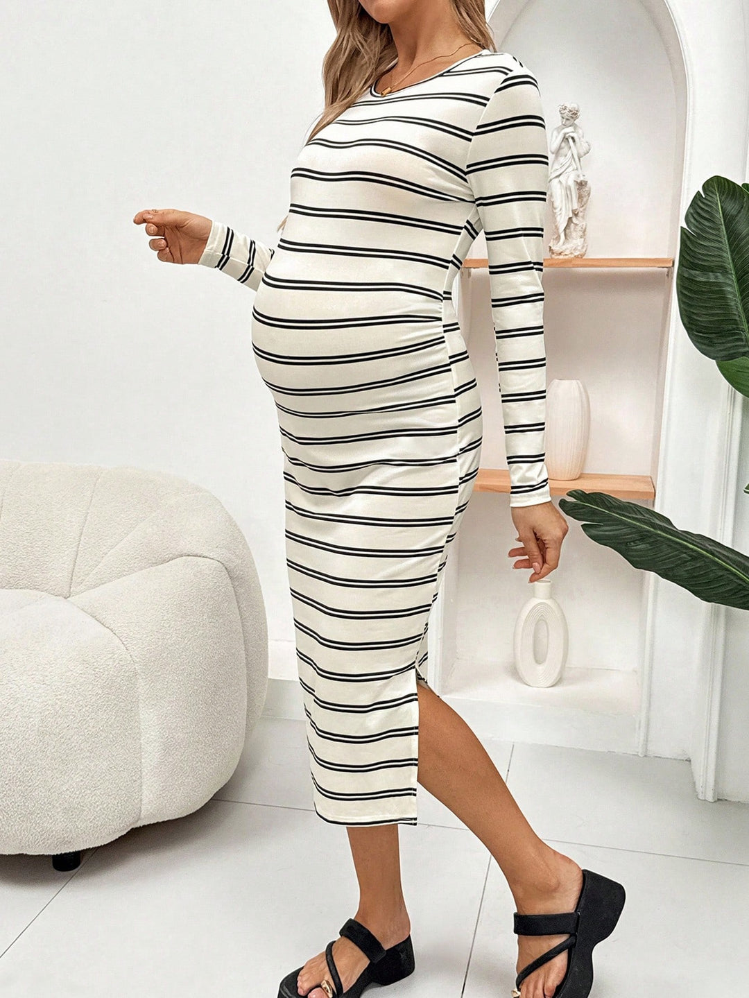 Rochie maxi SHEIN, alb