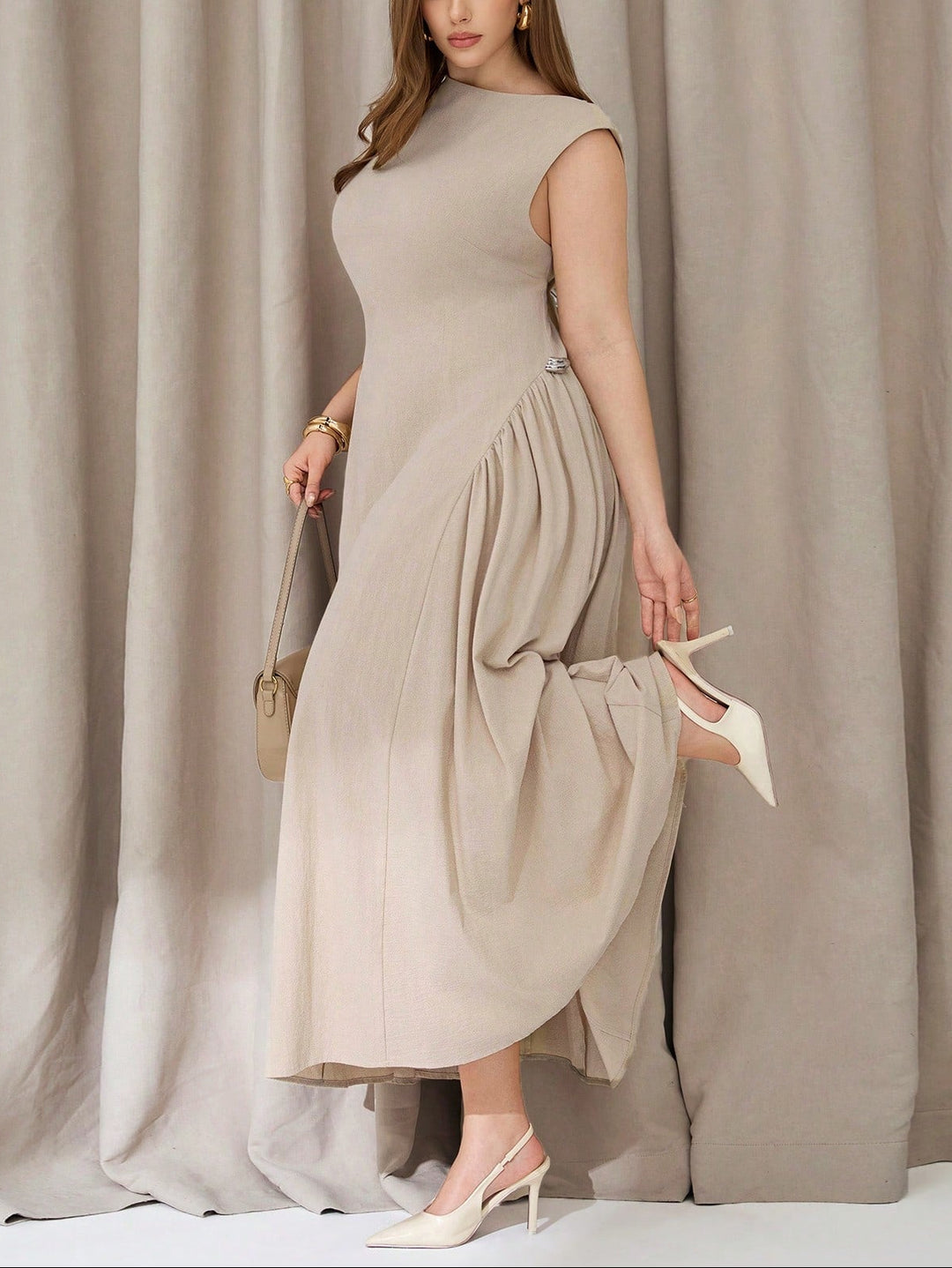 Rochie maxi SHEIN, bej