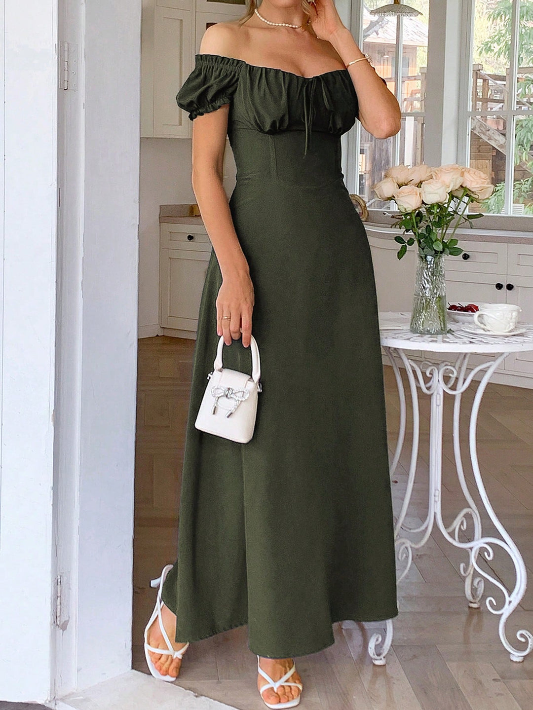 Rochie maxi SHEIN, kaki