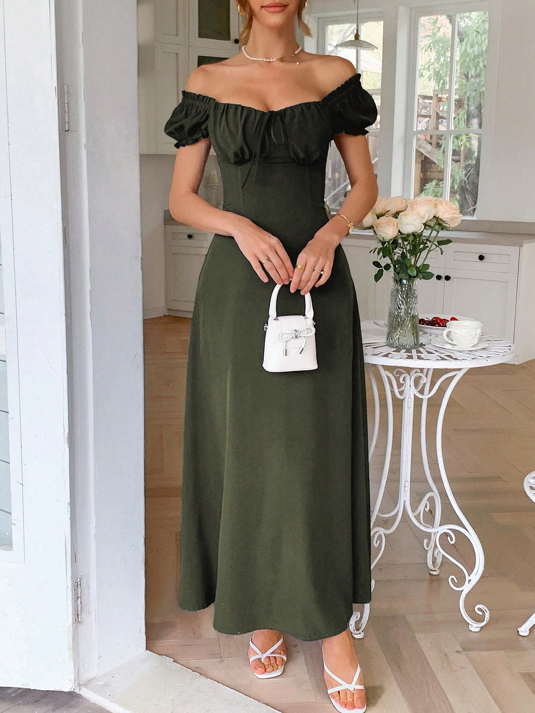Rochie maxi SHEIN, kaki