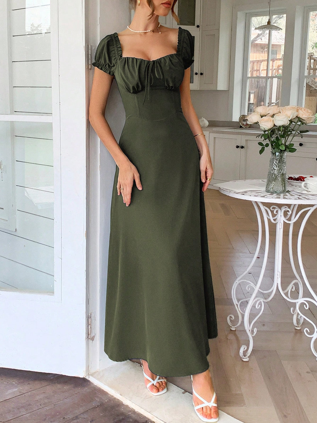 Rochie maxi SHEIN, kaki