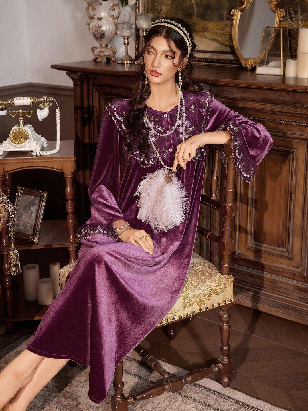 Rochie de noapte SHEIN, mov