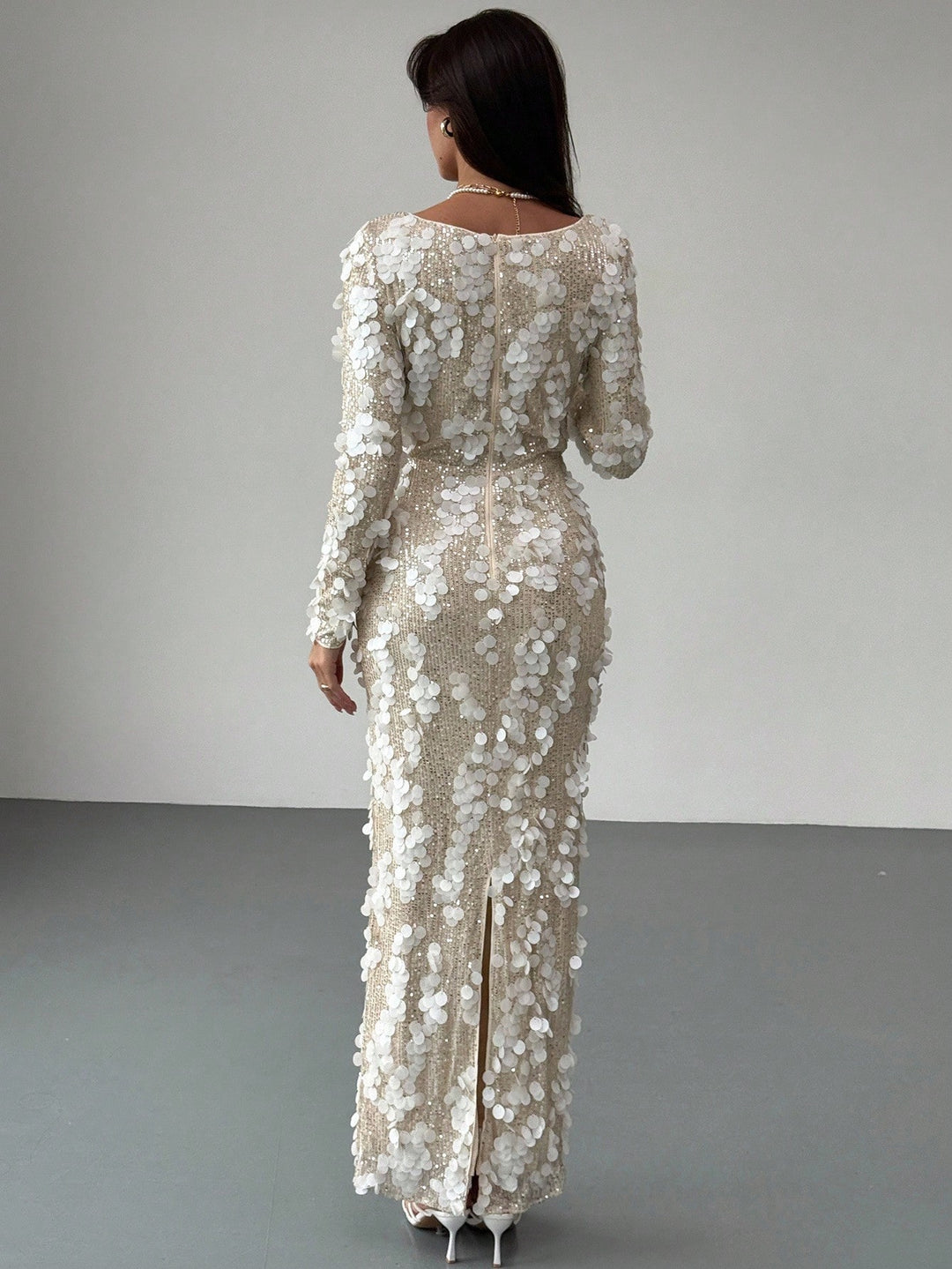 Rochie maxi SHEIN, crem