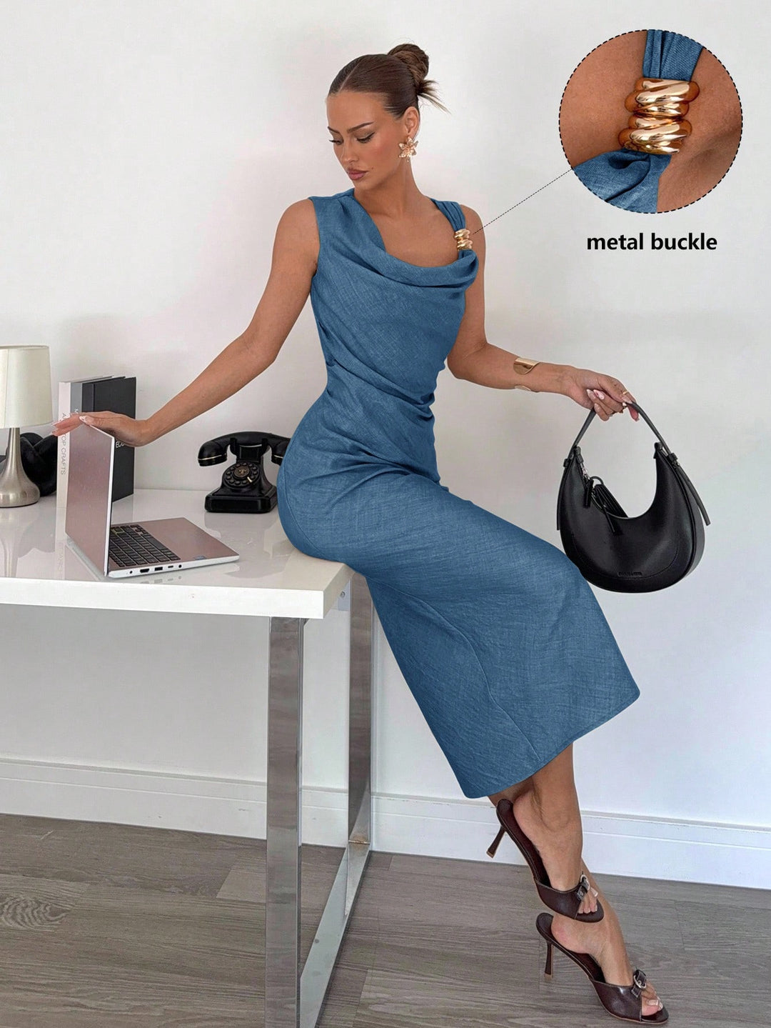 Rochie midi SHEIN, albastru