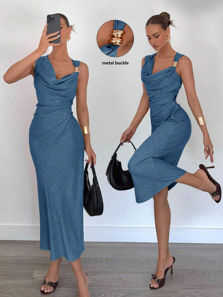 Rochie midi SHEIN, albastru