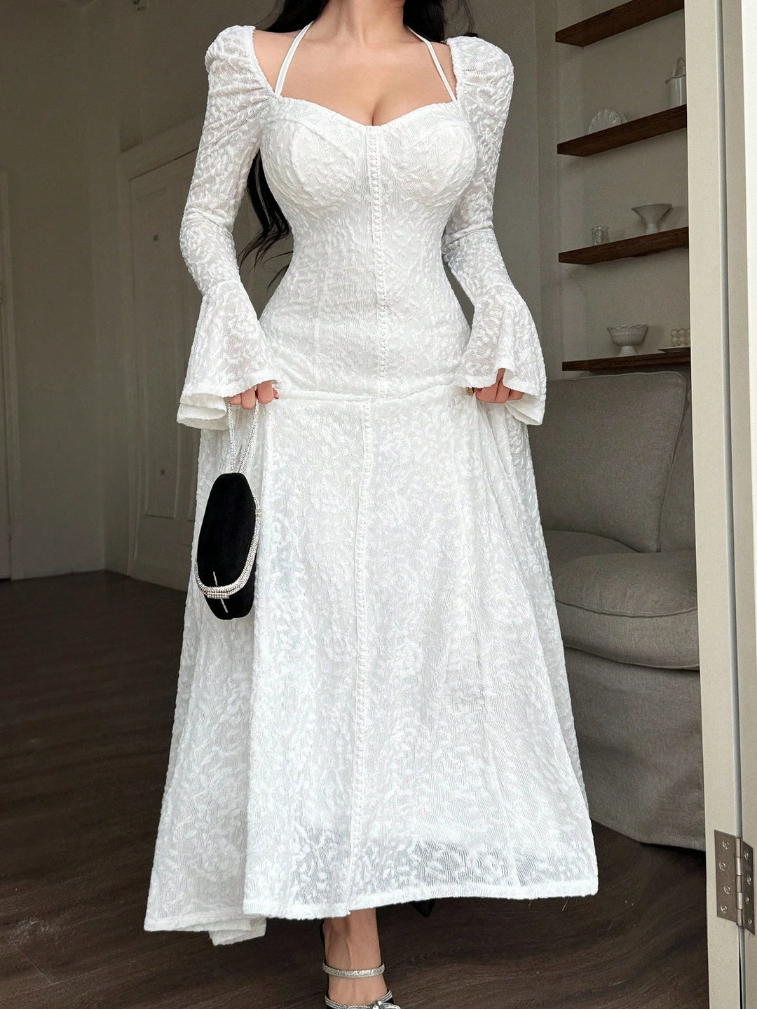 Rochie maxi SHEIN, alb