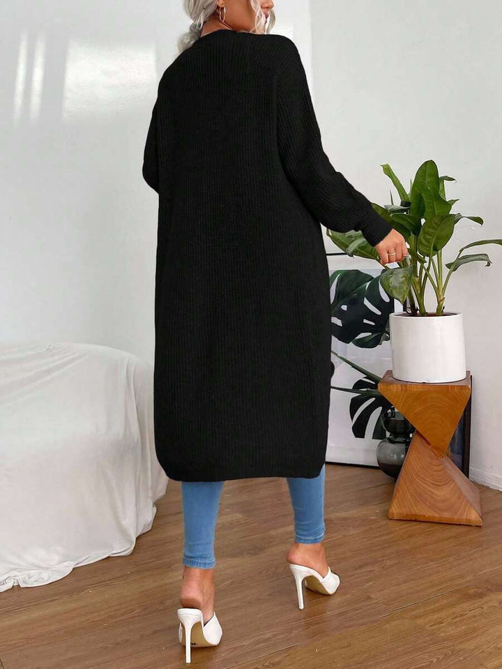 Cardigan lung SHEIN, negru