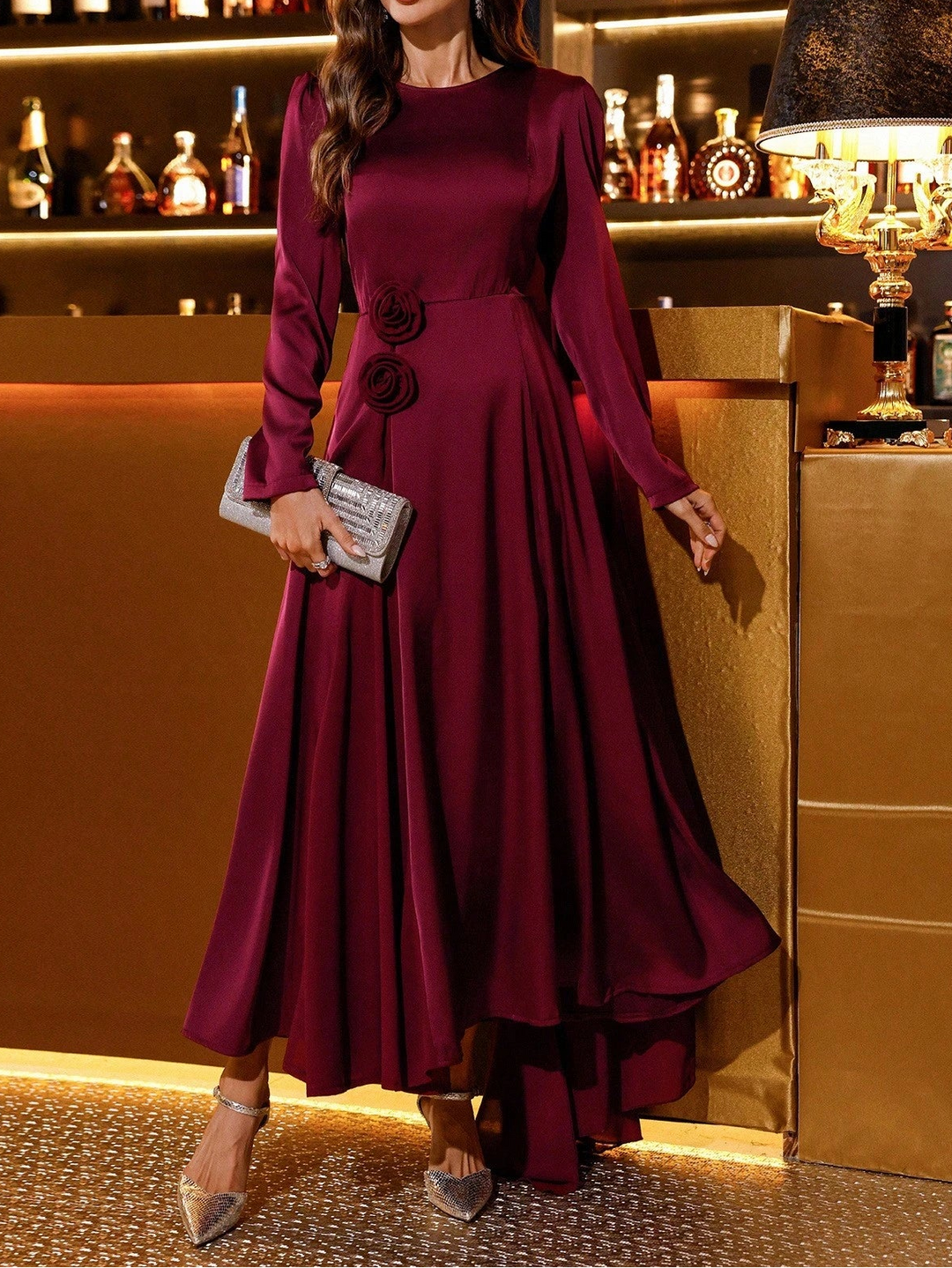 Rochie maxi Shein, vișiniu