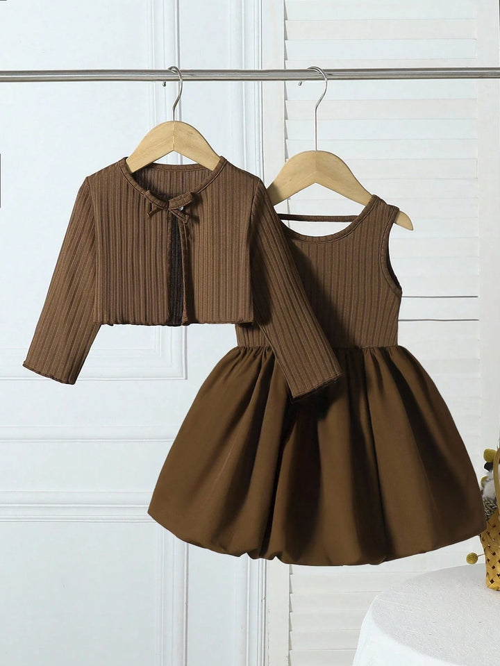 Set bluză și rochie SHEIN, maro