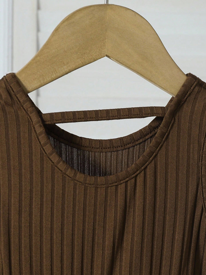 Set bluză și rochie SHEIN, maro