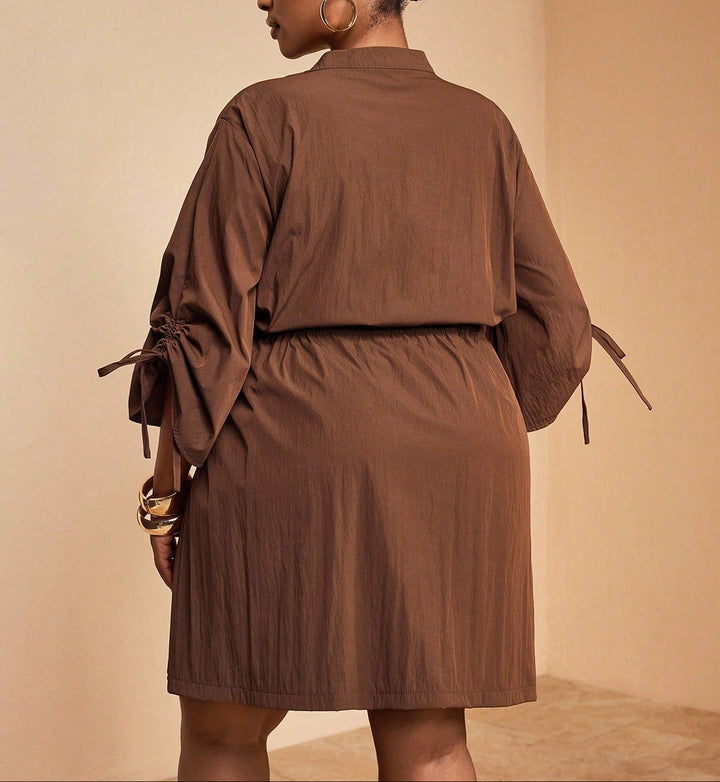 Shein Curve+ miniruha, barna