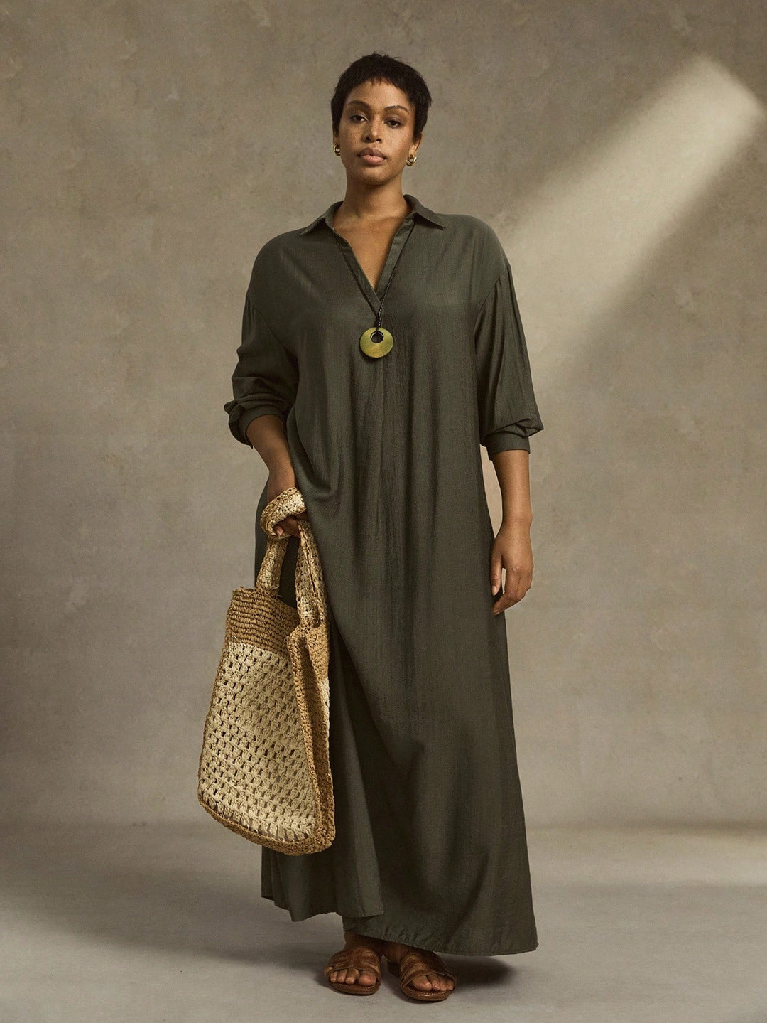 Rochie maxi SHEIN, verde