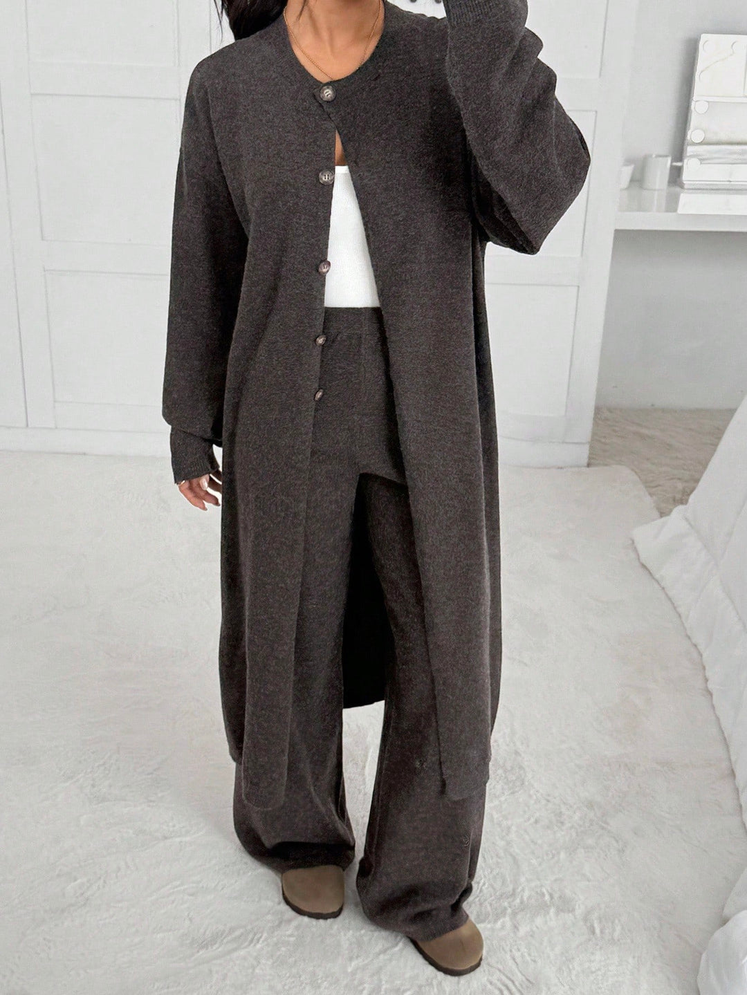 Cardigan SHEIN, maro