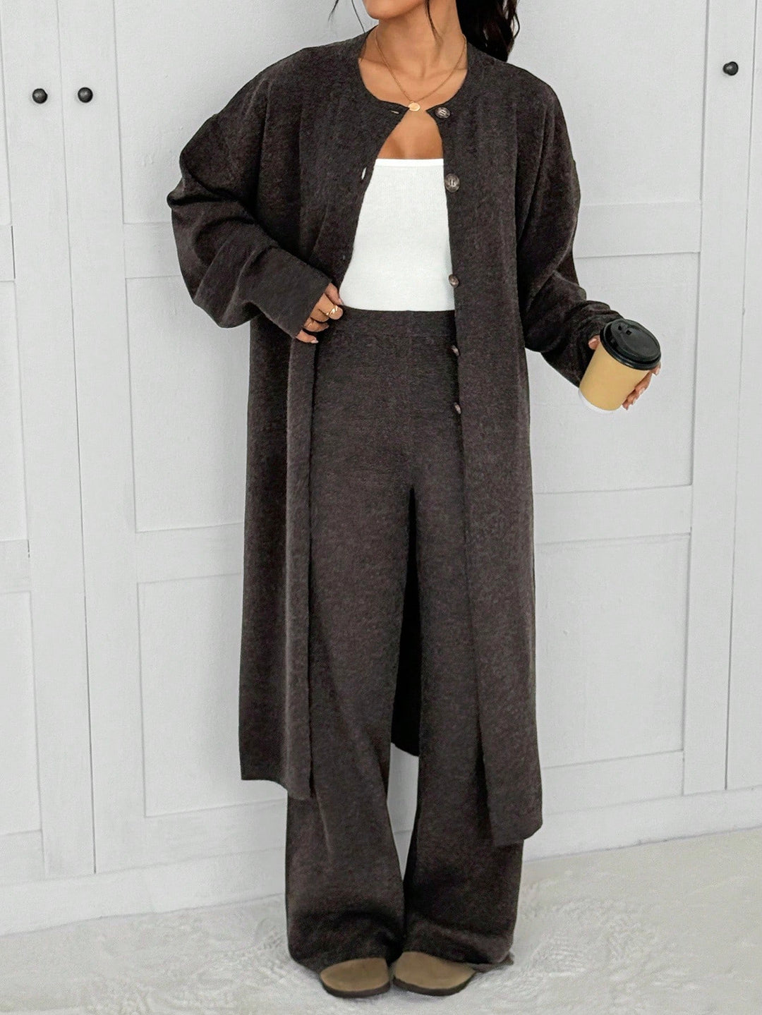 Cardigan SHEIN, maro