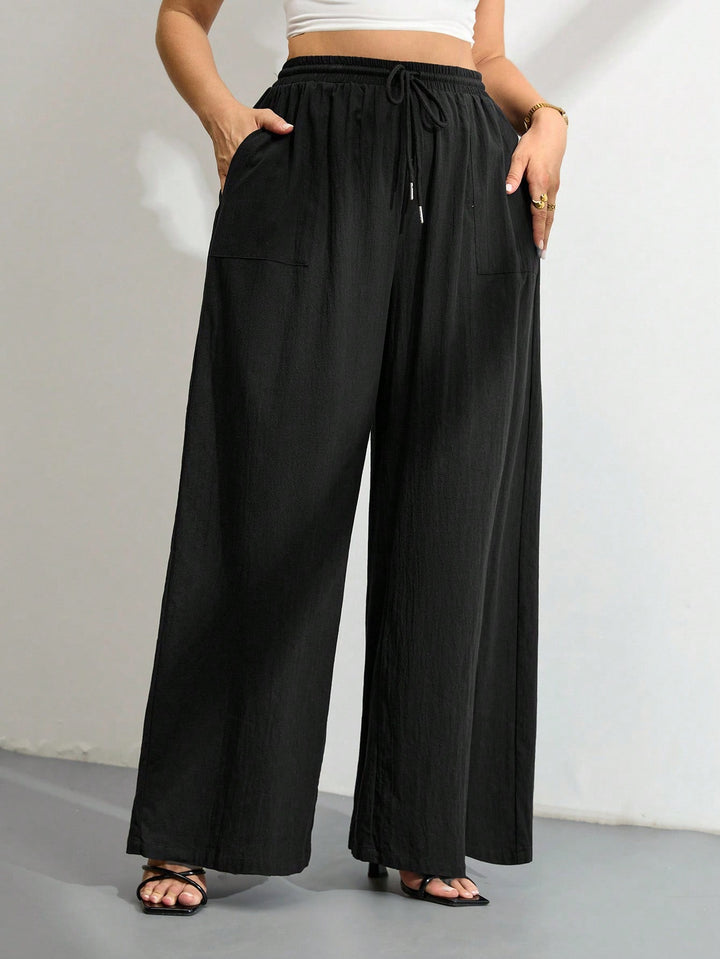 Pantaloni Shein Curve+, negru