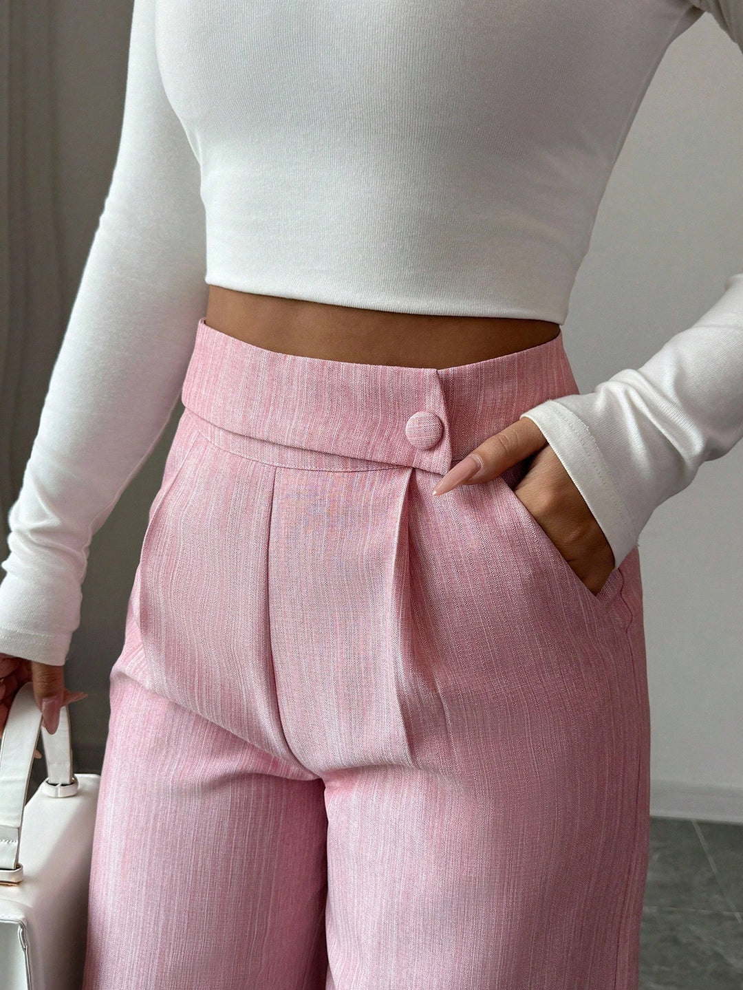 Pantaloni SHEIN, roz