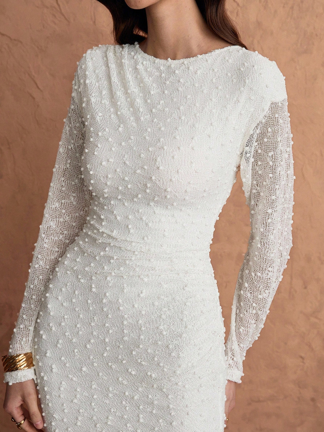 Rochie maxi Shein, crem