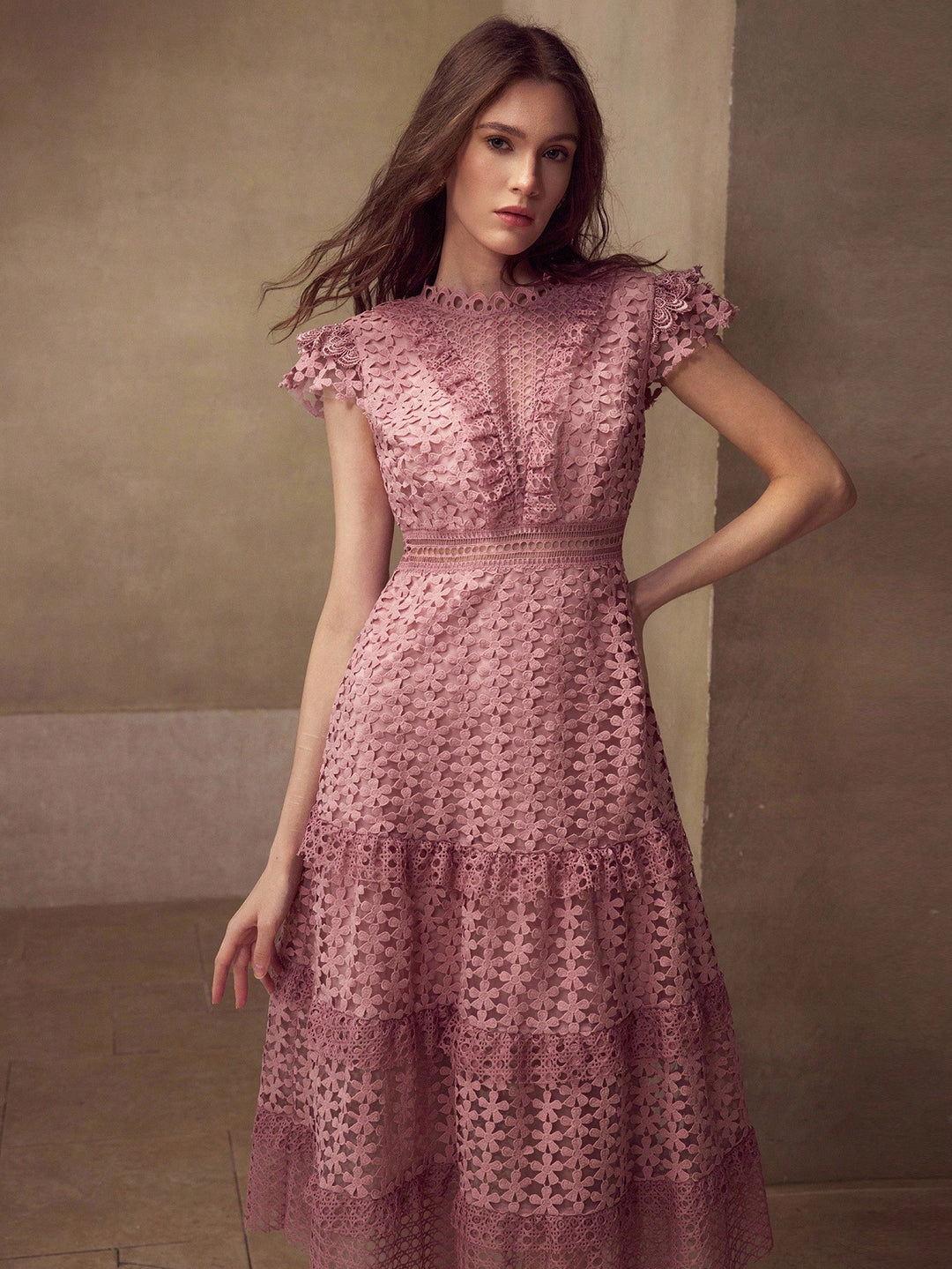 Rochie midi SHEIN, roz