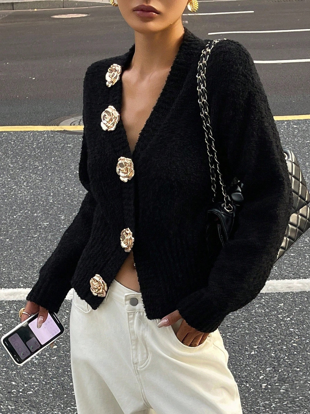 Cardigan SHEIN, negru