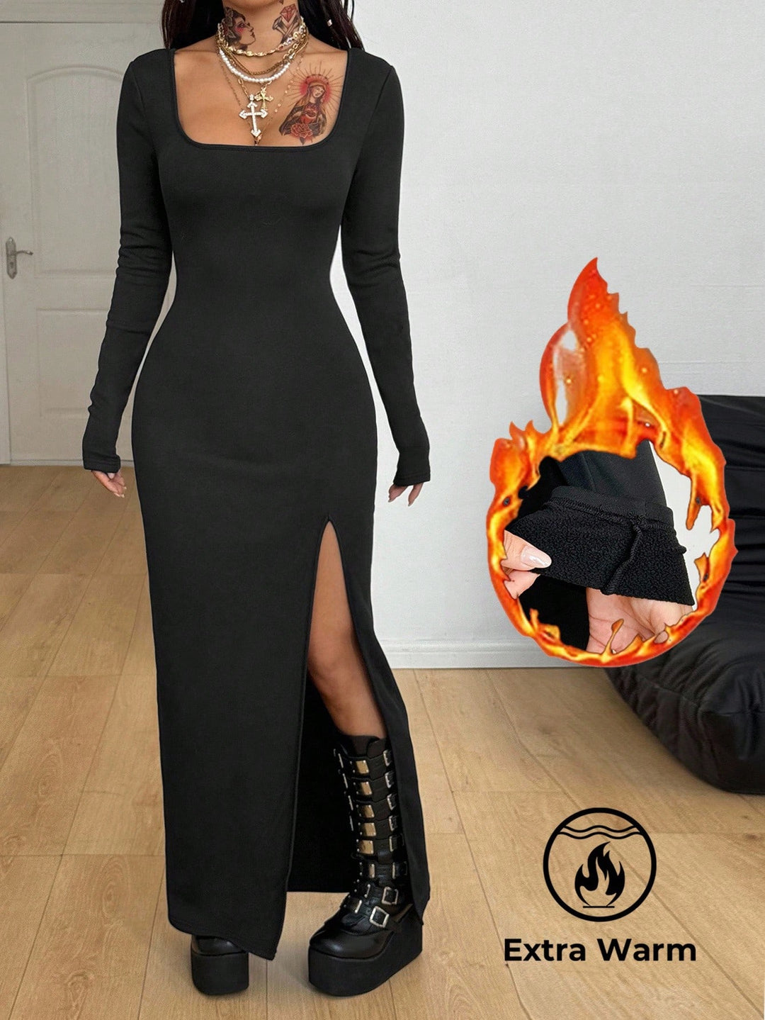 Rochie maxi SHEIN, negru