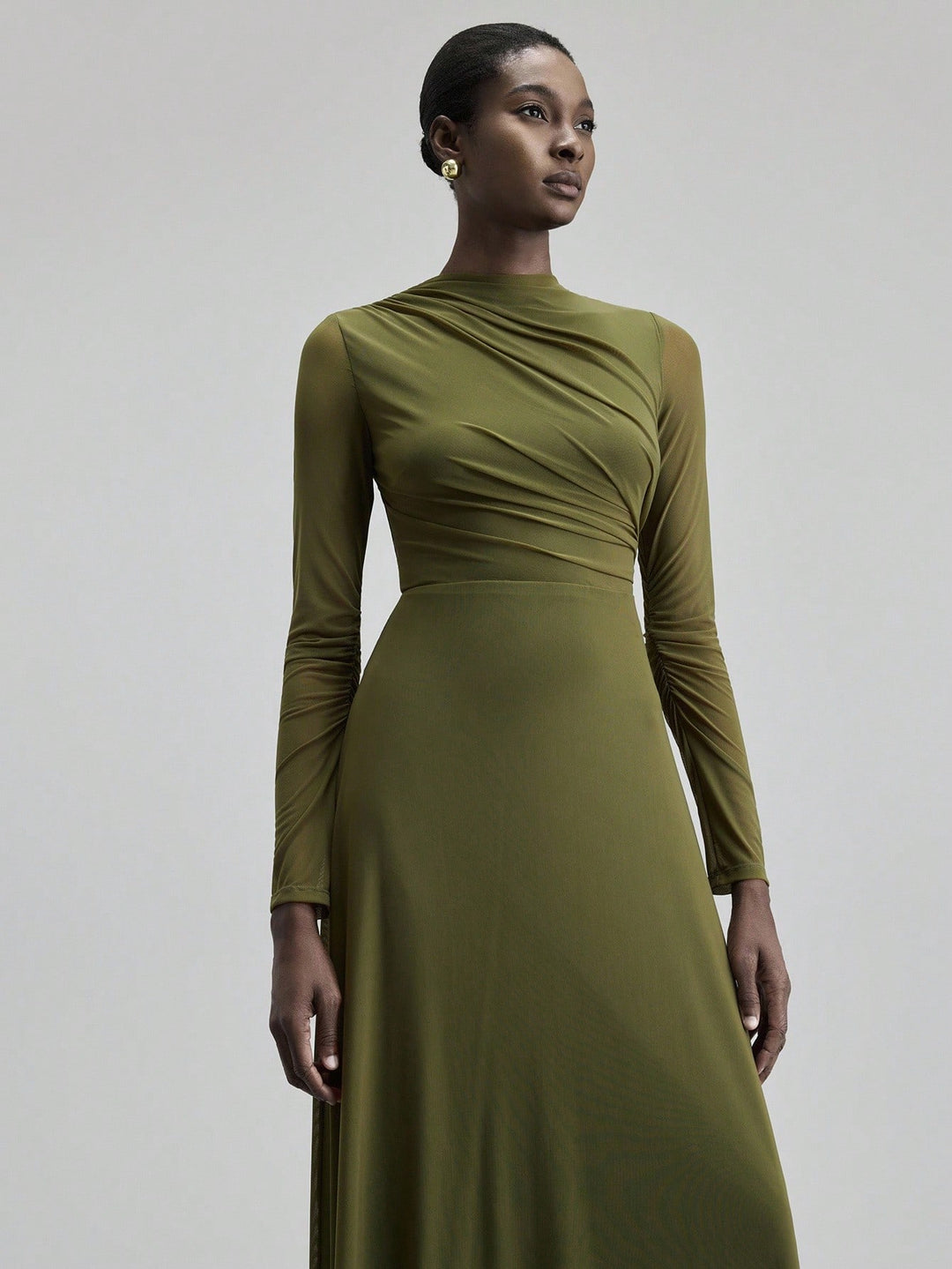 Rochie maxi SHEIN, kaki