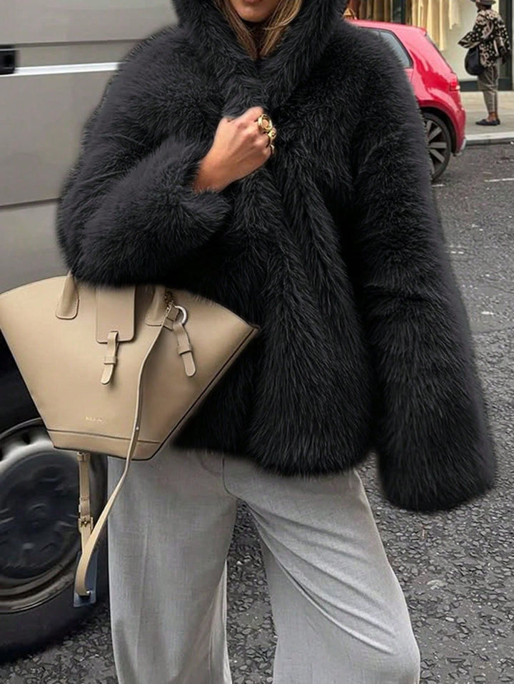 Haină de blană SHEIN, negru