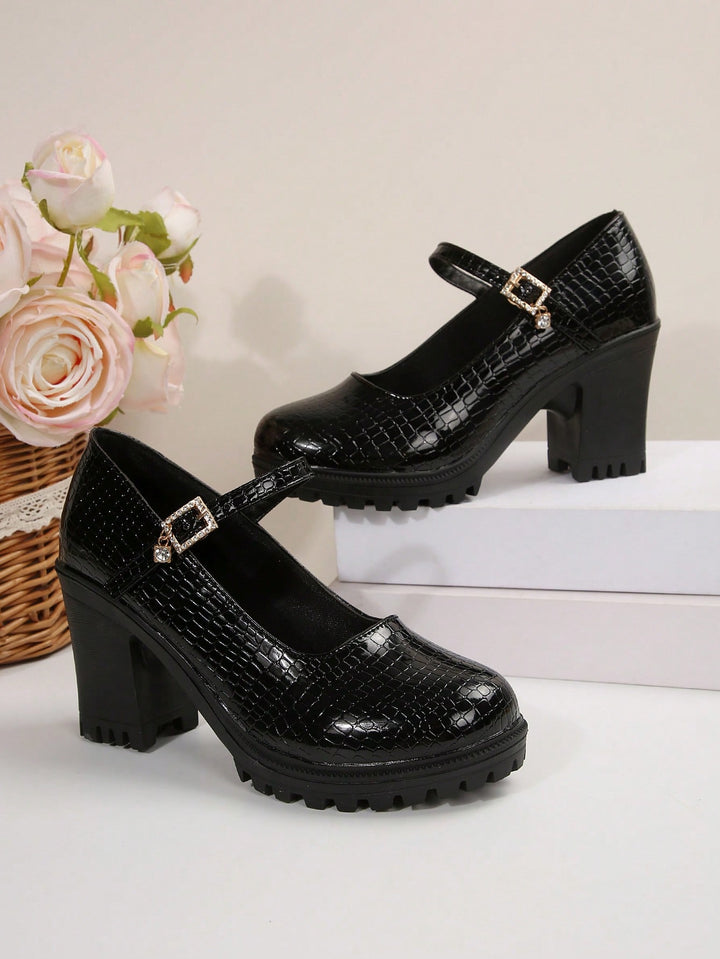 Pantofi cu toc SHEIN, negru
