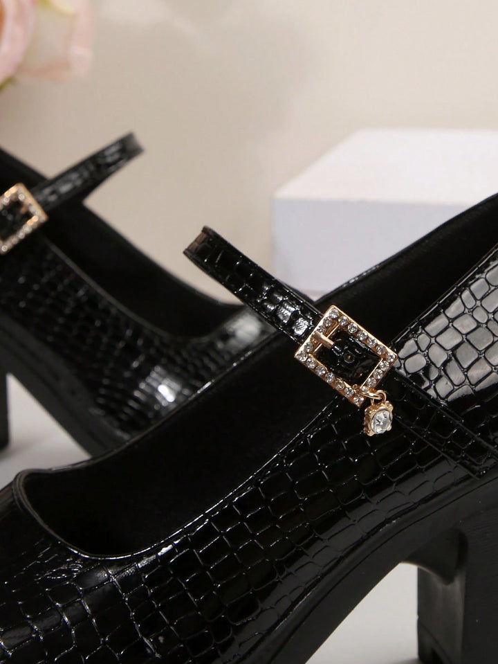 Pantofi cu toc SHEIN, negru