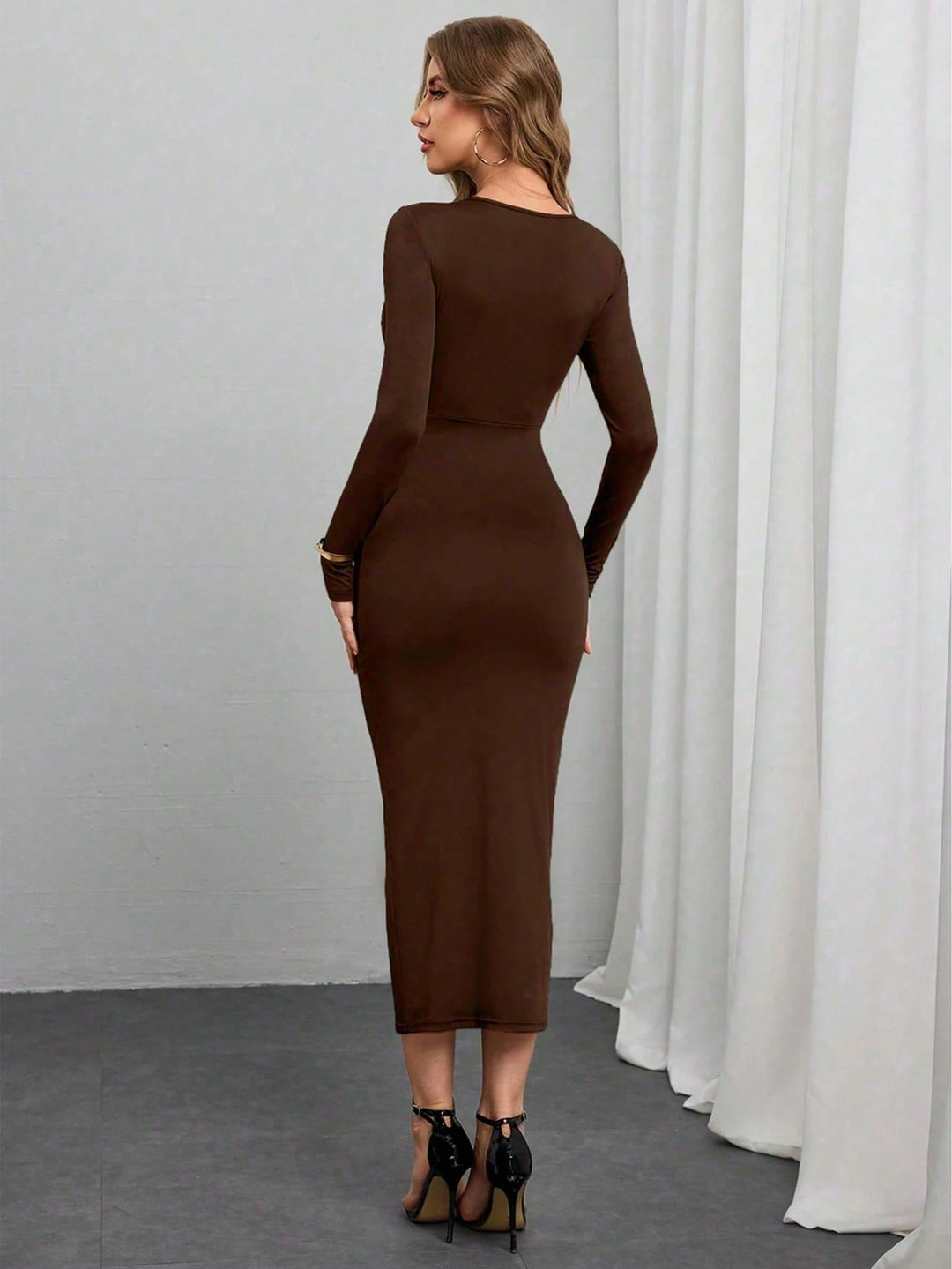 Rochie maxi SHEIN, maro