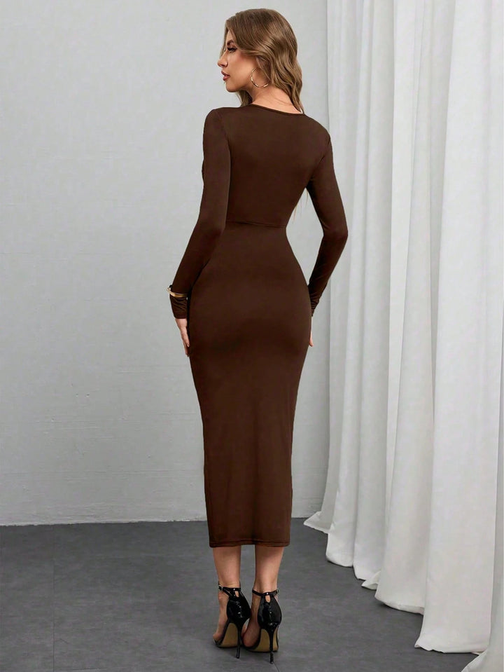 Rochie maxi SHEIN, maro