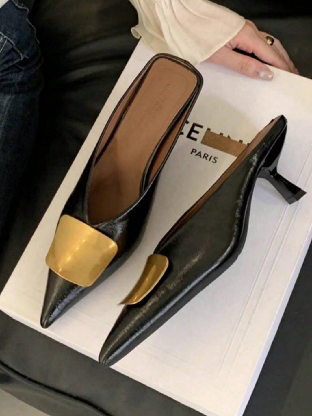 Pantofi cu toc SHEIN, negru