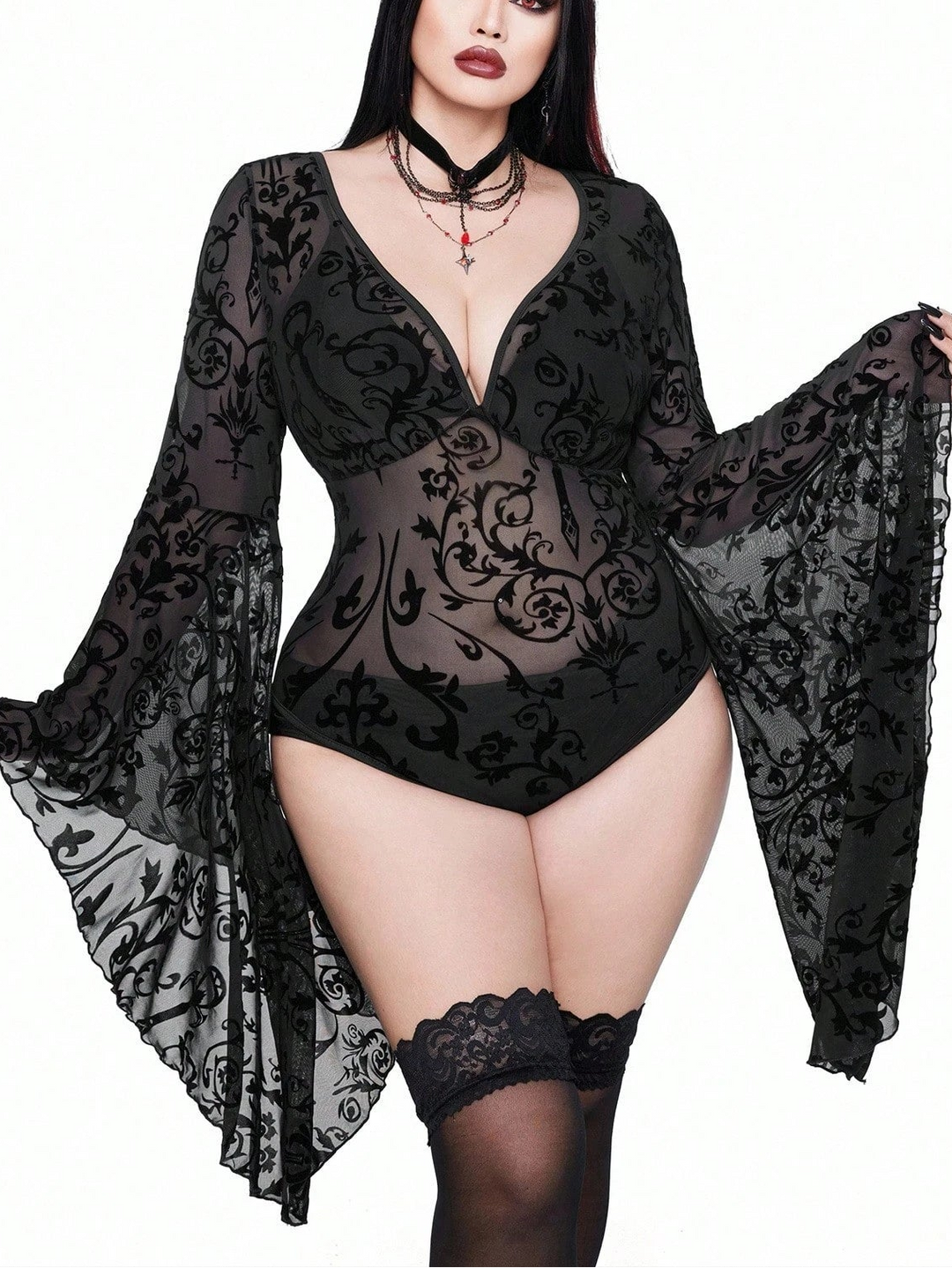 Body Shein Curve+, negru
