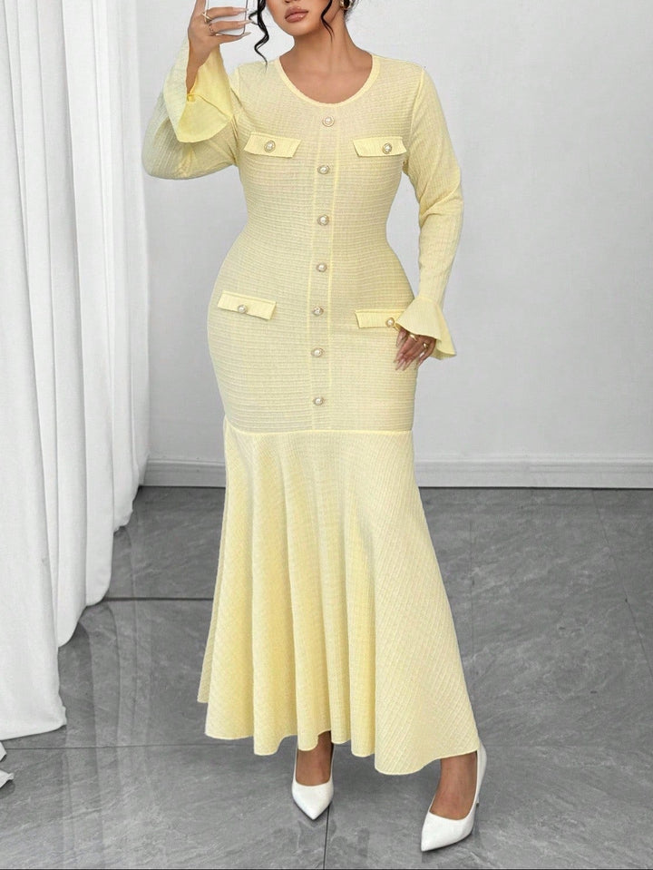 Rochie maxi Shein Curve, galben