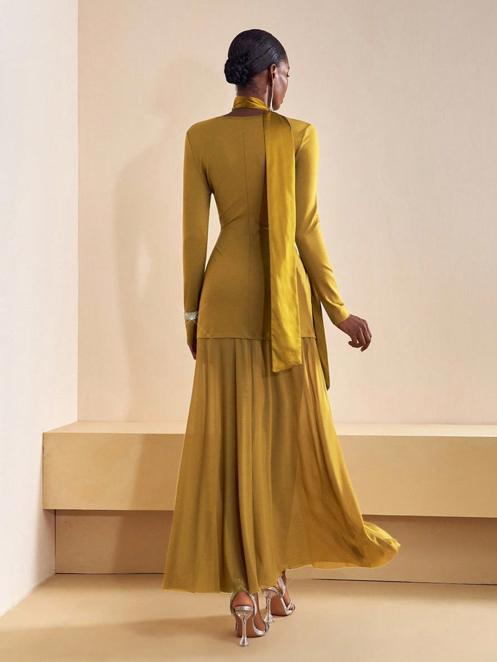 Rochie maxi SHEIN, kaki