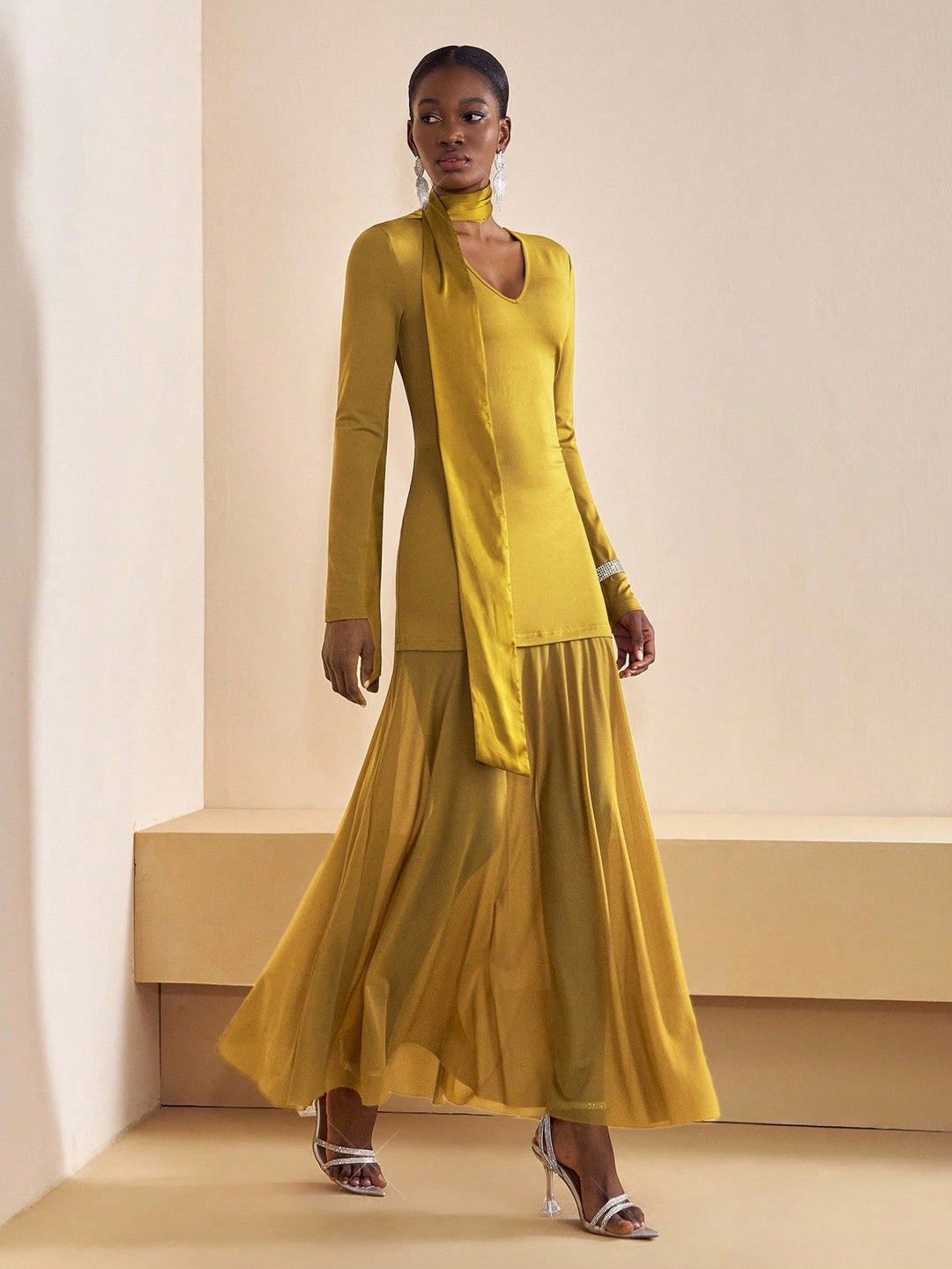 Rochie maxi SHEIN, kaki