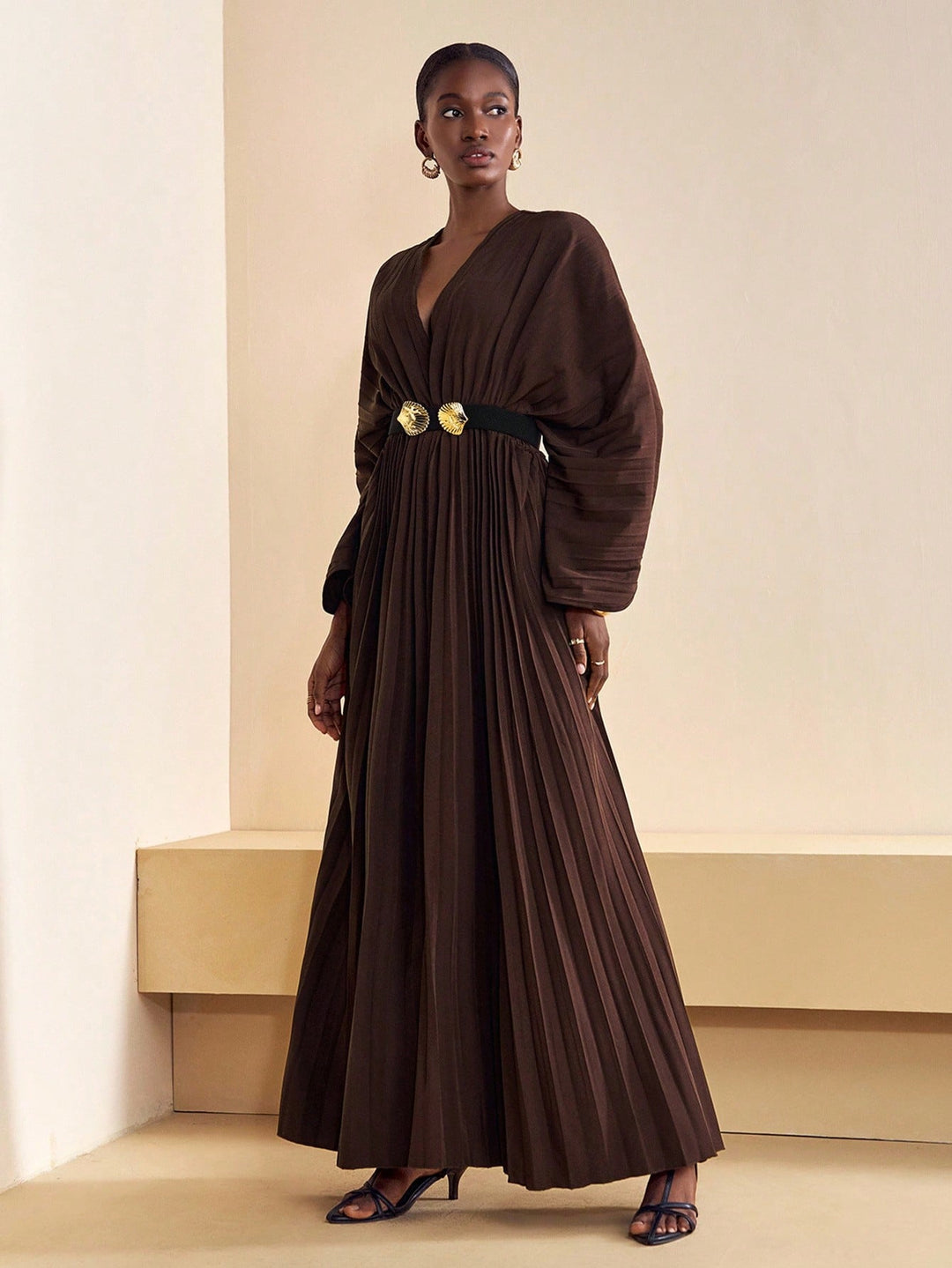Rochie maxi SHEIN, maro