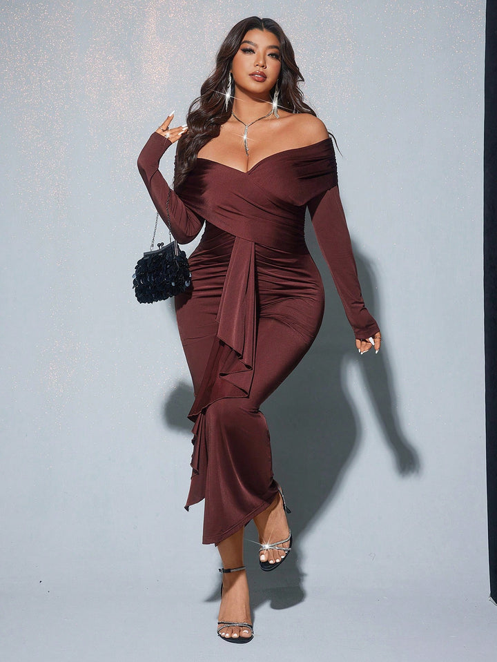 Rochie maxi SHEIN, maro