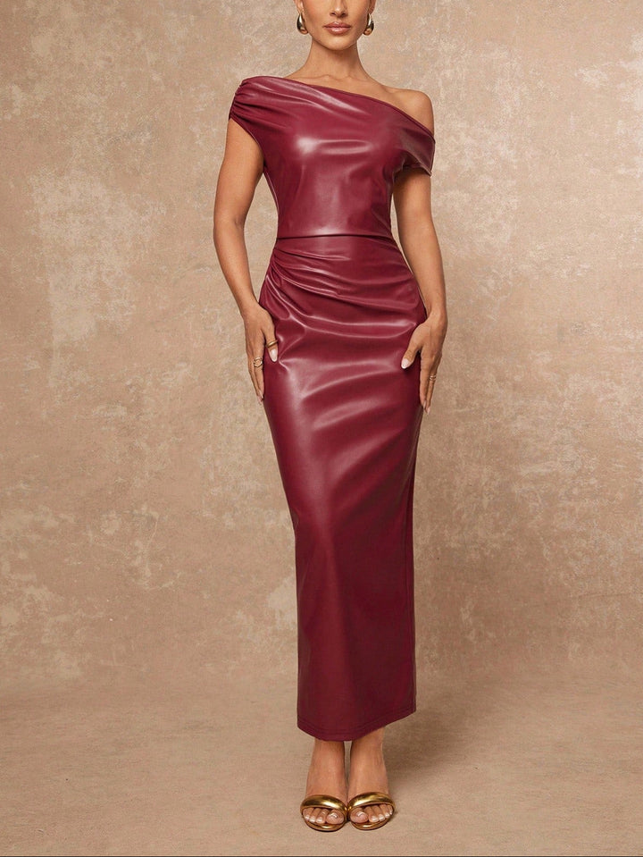 SHEIN midi ruha, piros
