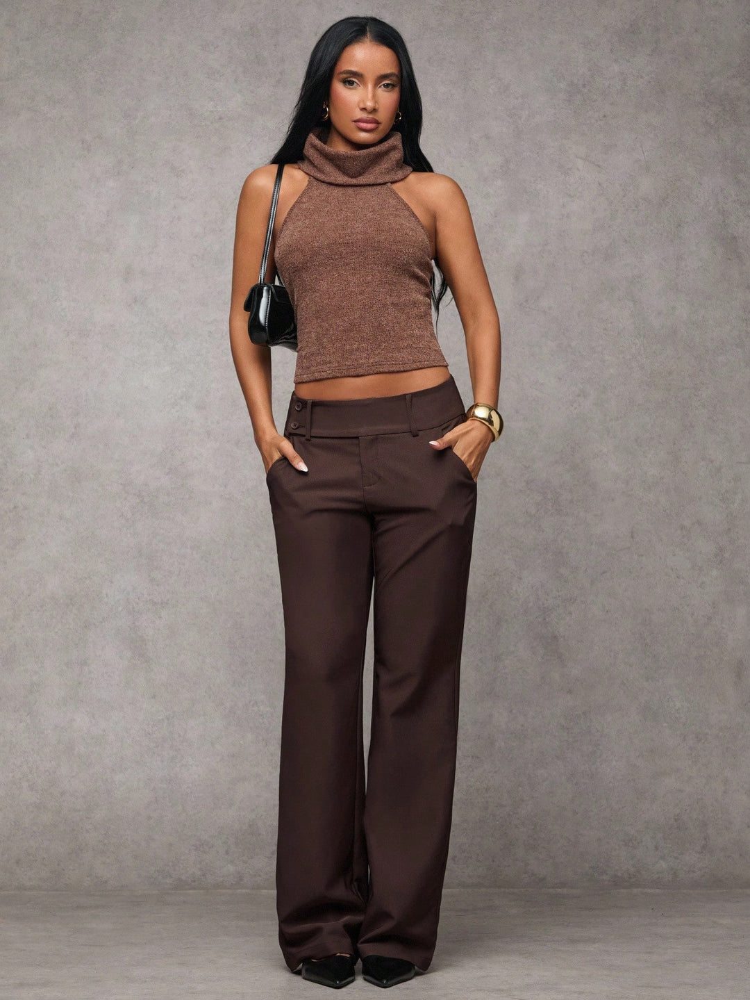 Pantaloni SHEIN, maro