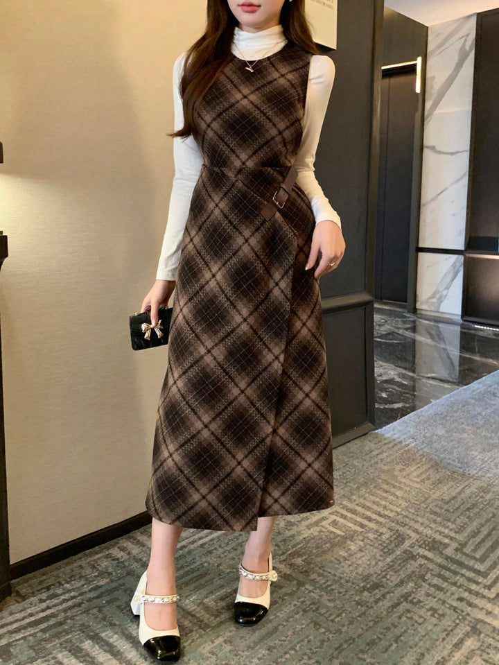 Rochie midi SHEIN, maro